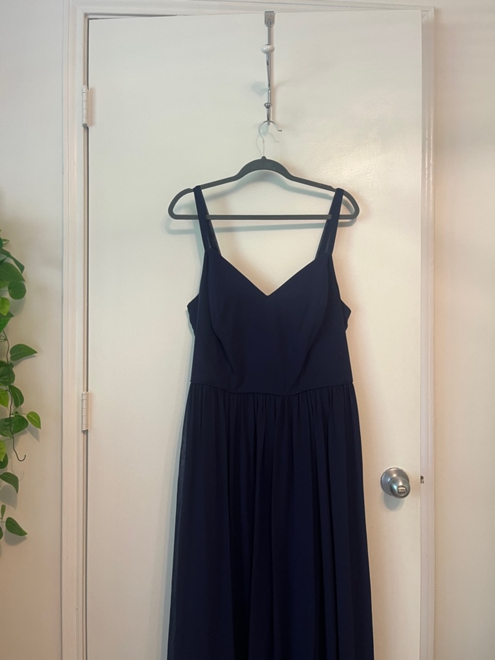 City Studio Navy Strapless-Look Maxi Dress with Wide Straps